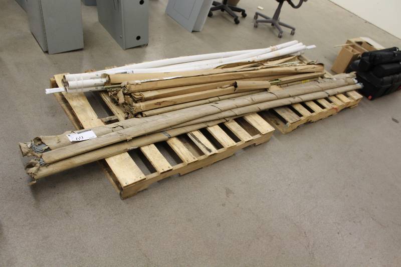 lot 69 image: Lot of (5) Threaded Metal Poles.