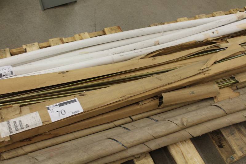 lot 70 image: Lot of (8) Threaded Metal Poles.