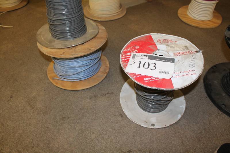 lot 103 image: Lot of (3) Miscellaneous Communications Cable Reel.