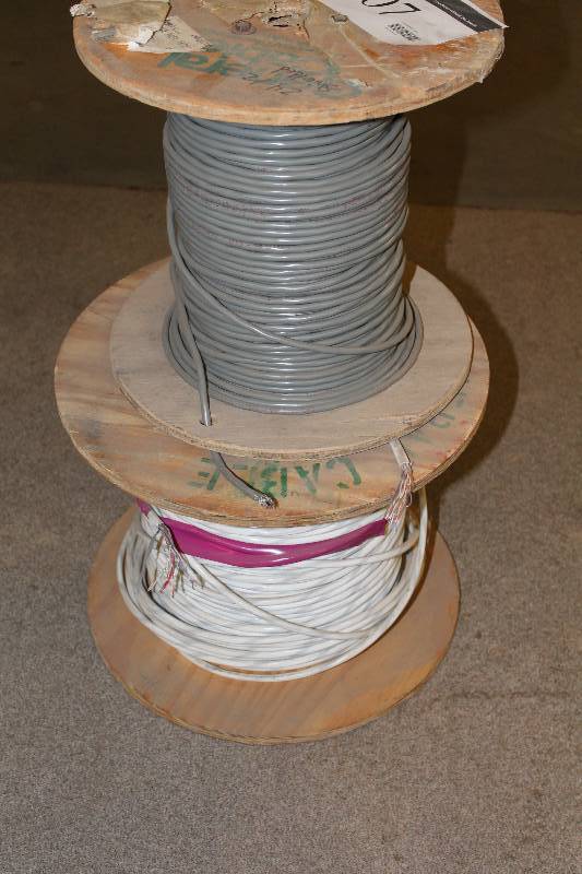 lot 107 image: Lot of (2) Miscellaneous Communications Cable Reel