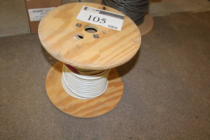 lot 105 image: Communications Cable Reel wWooden Spindle.