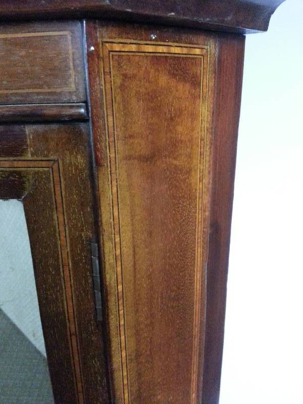 English Edwardian Mahogany Corner Curio Cabinet
