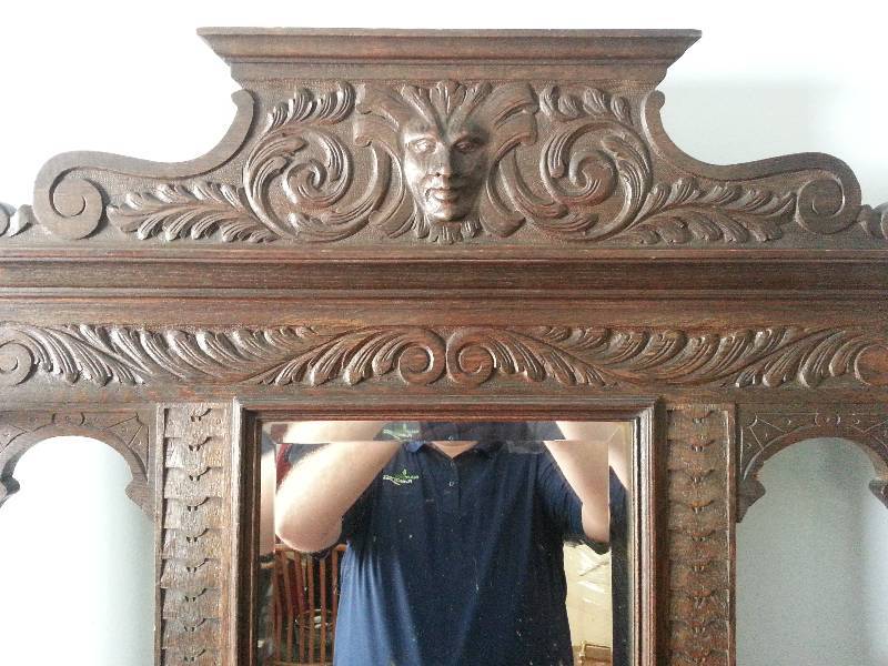 Fantastic North Wind Hand-Carved Oak Hall Stand