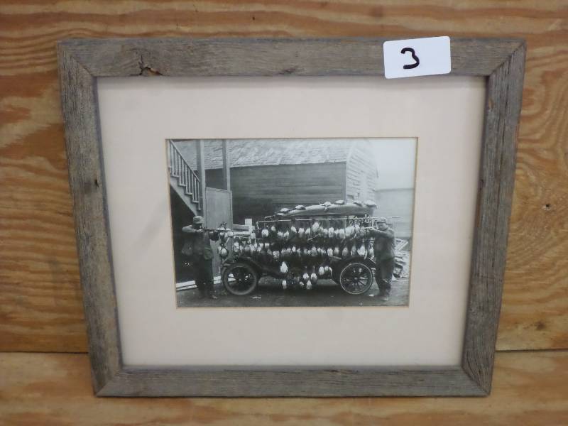 lot 3 image: Framed Duck Hunting Phogograph ...