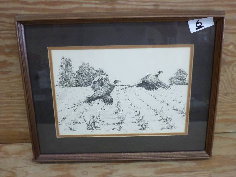 lot 6 image: Framed Replica Pencil Drawing Of Tw...