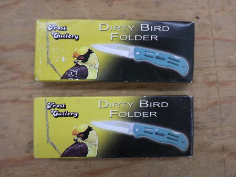 lot 98 image: (2) Frost Cutlery Dirty Bird Folder...