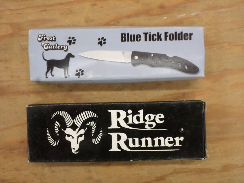 lot 123 image: (2) Frost Cutlery Blue Tick Folder ...