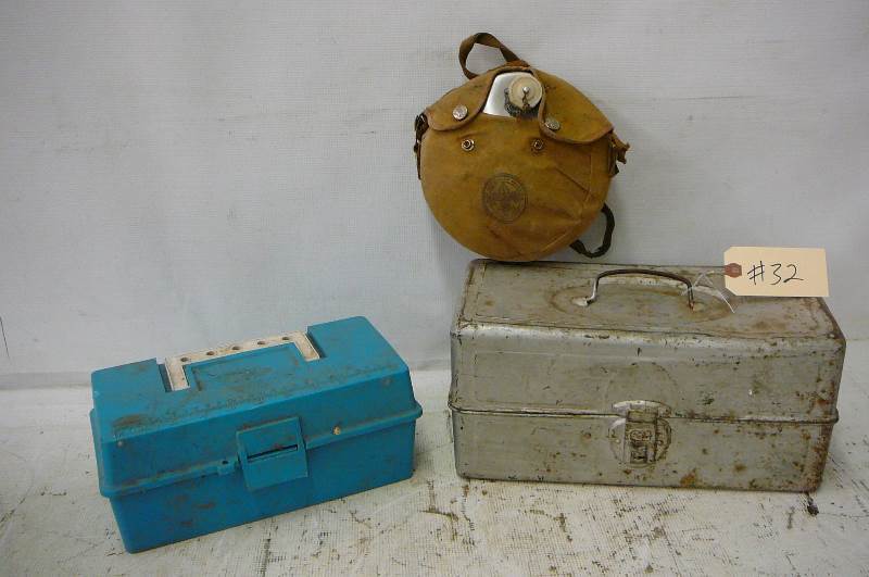 lot 32 image: Tackle Boxes and Canteen (Boy Scouts)