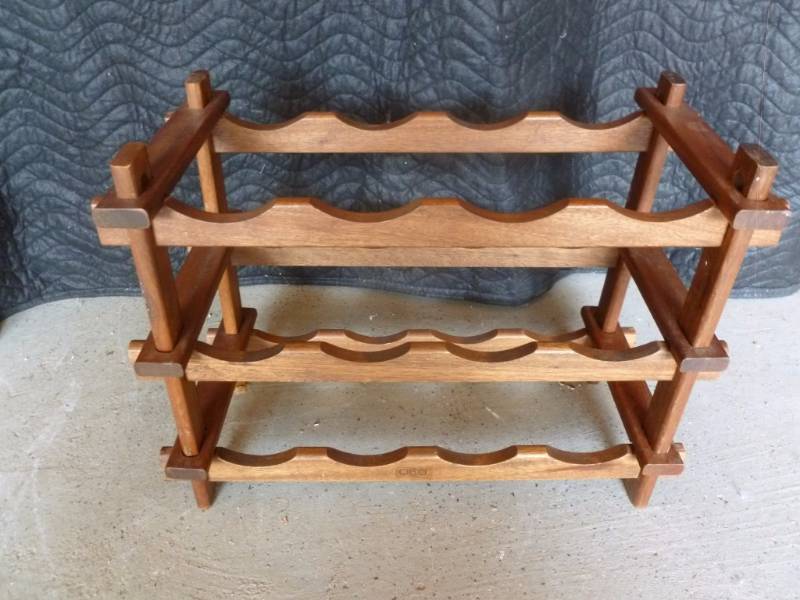 lot 30 image: Solid Wood Wine Rack