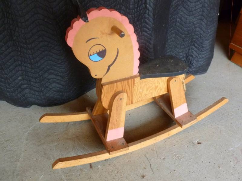 lot 37 image: Wooden Rocking Horse