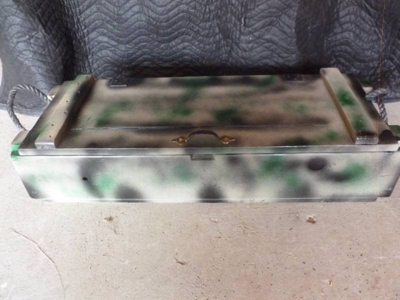 lot 41 image: Painted Wood Ammo Crate