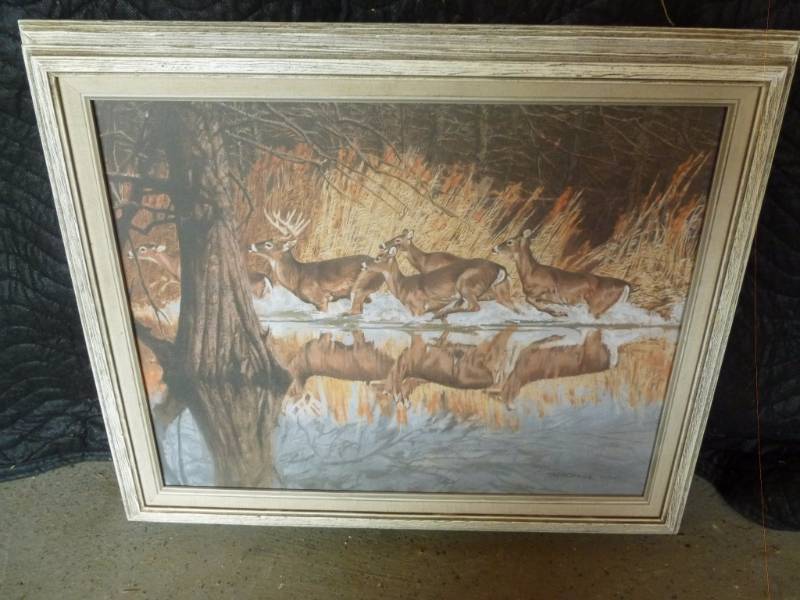 lot 46 image: Framed Print On Canvas