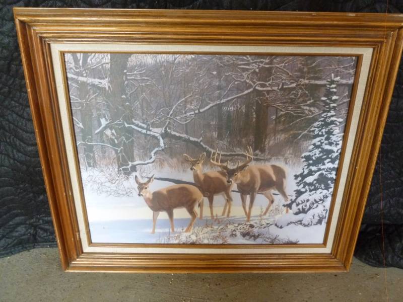 lot 47 image: Framed Print On Canvas