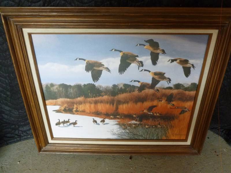 lot 48 image: Framed Print On Canvas