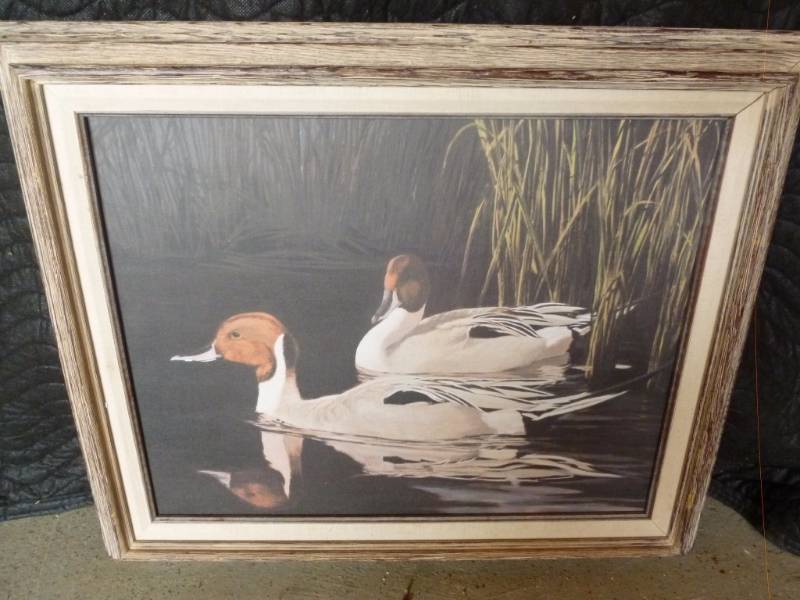 lot 49 image: Framed Print On Canvas