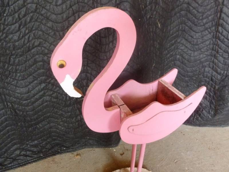 lot 63 image: Painted Flamingo Planter