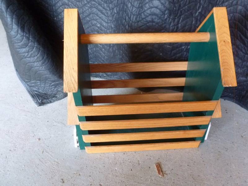 lot 65 image: Solid Wood Magazine Rack