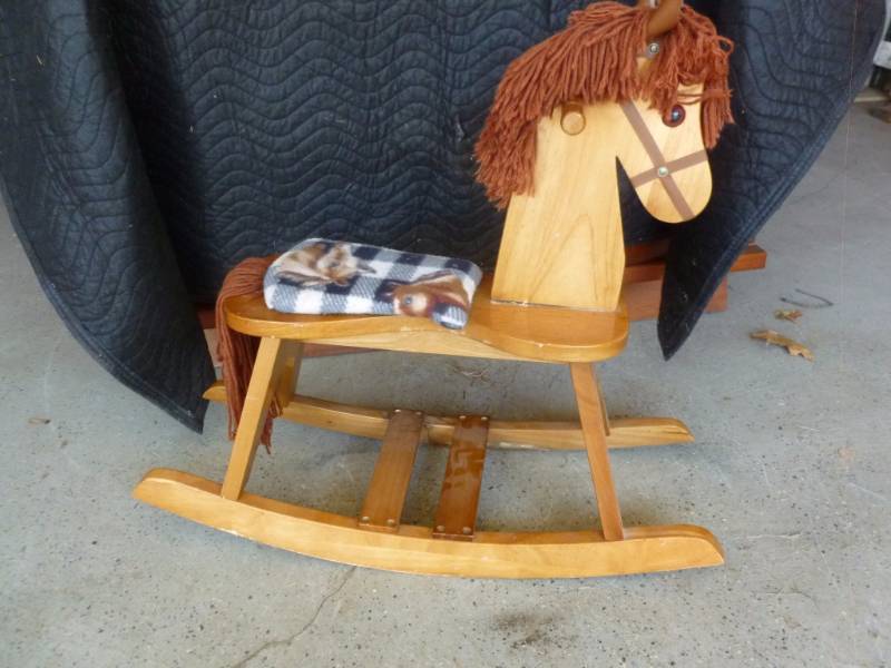 lot 99 image: Solid Wood Rocking Horse