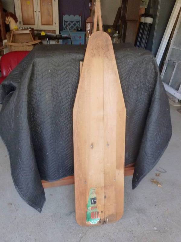 lot 100 image: Vintage Wooden Ironing Board