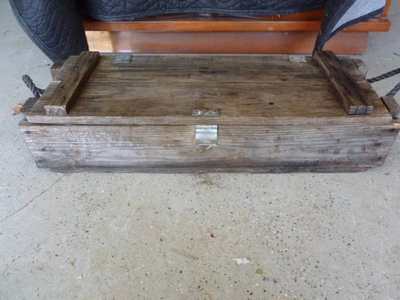 lot 103 image: Wooden Military Ammo Crate