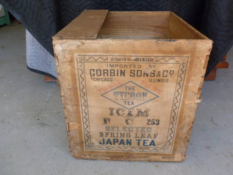 lot 128 image: Large Antique Wooden Tea Box