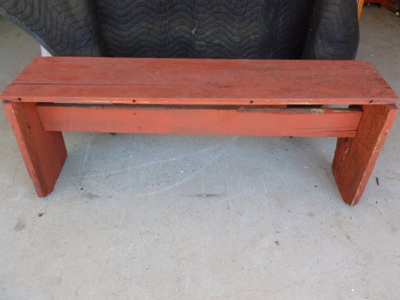 lot 132 image: Painted Wooden Bench