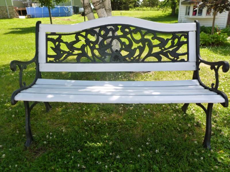 lot 156 image: Cast Iron Framed Park Bench