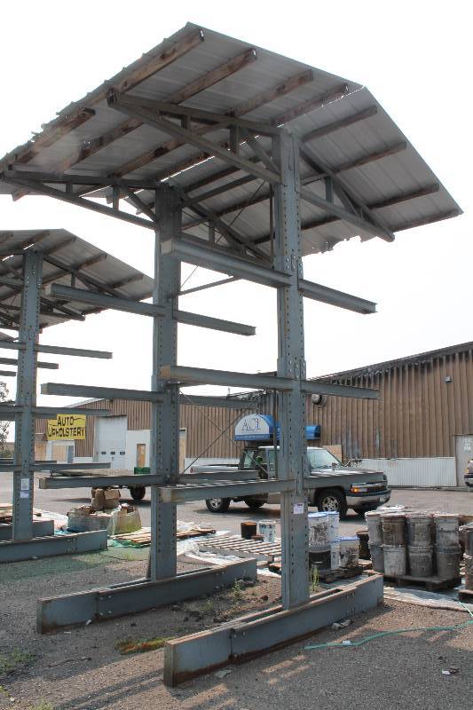 lot 4 image: Cantilever Material Racking with Commercial Awning wReinforced Sides & Bars For Shelving Piping Metal Roof Smart Side Trim & Siding 540 Series ST Trim None STR A CDR Prime None  120 x 80 192.