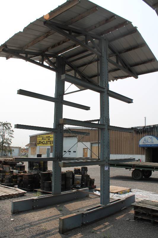 lot 6 image: Cantilever Material Racking with Commercial Awning wReinforced Sides & Bars For Shelving Piping Metal Roof Smart Side Trim & Siding 540 Series ST Trim None STR A CDR Prime None  120 x 80 192.