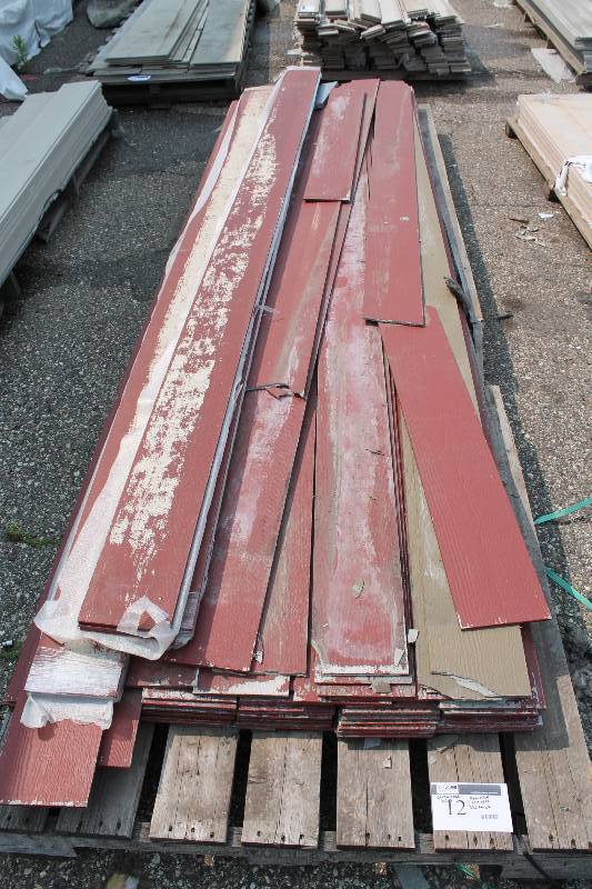 lot 12 image: Pallet Lot of Certainteed Exterior Siding 7.25 x 12 716 Width Red app. 100 ct.