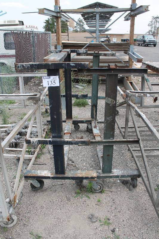 lot 135 image: Lot of (2) Metal Stand wBase & Wheels 54 x 116 x 45.