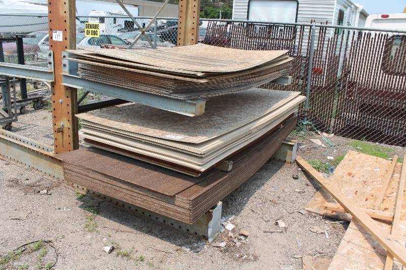 lot 139 image: Lot of Plywood Boards 4 x 8 app. 20 ct Does Not Include Shelving Unit.
