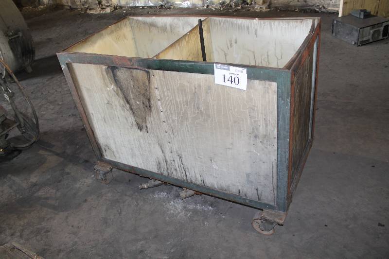 lot 140 image: Commercial Bin wDual Sections & Spiget Drains Includes Miscellaneous Hardware 31 x 50 x 39.