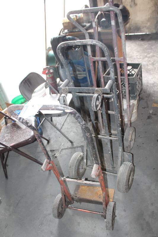 lot 172 image: Lot of (3) Dollys wHandles & Wheels.