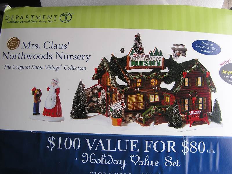 lot 30 image: DEPT 56 SNOW VILLAGE MRS CLAUS NORTHWOODS NURSERY