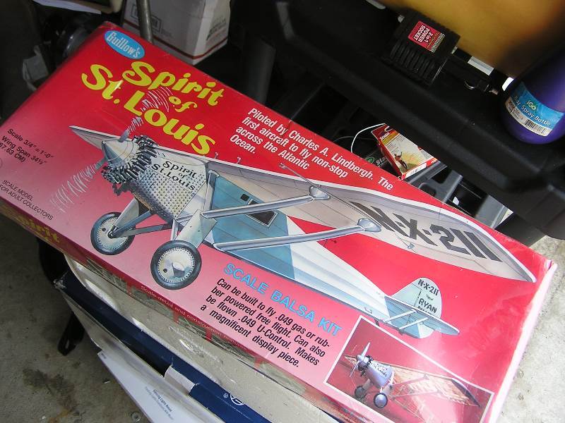 lot 43 image: balsa airplane kit spirit of st. louis new