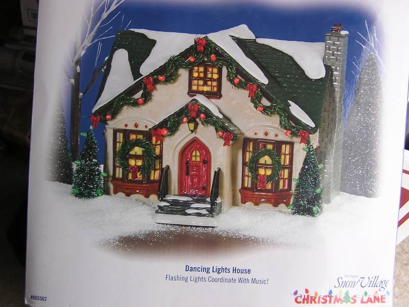 lot 28 image: DEPT 56 SNOW VILLAGE DANCING LIGHTS HOUSE