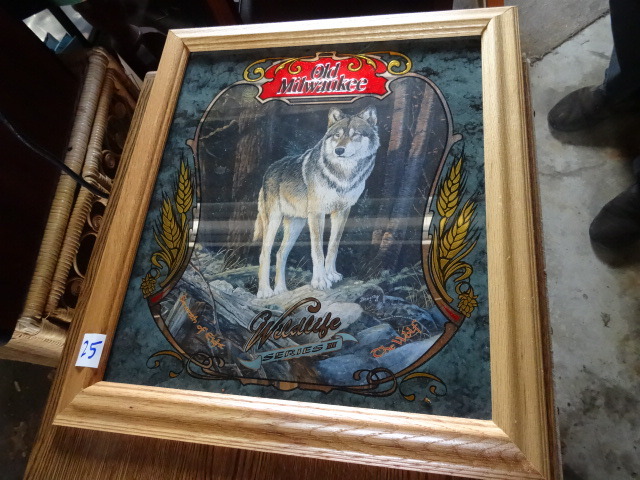 lot 25 image: Old Milwaukee Mirror