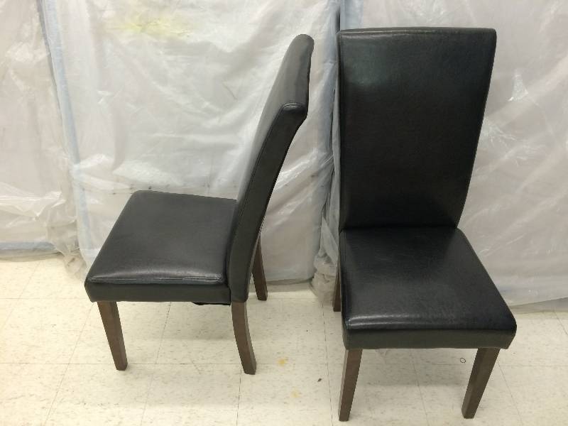 lot 58 image: two black high back chairs