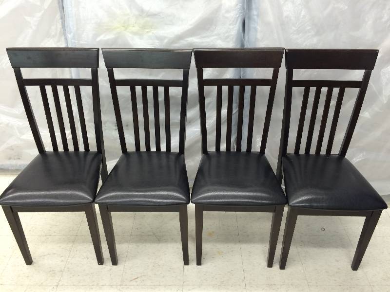 lot 63 image: 4 black kitchen chairs