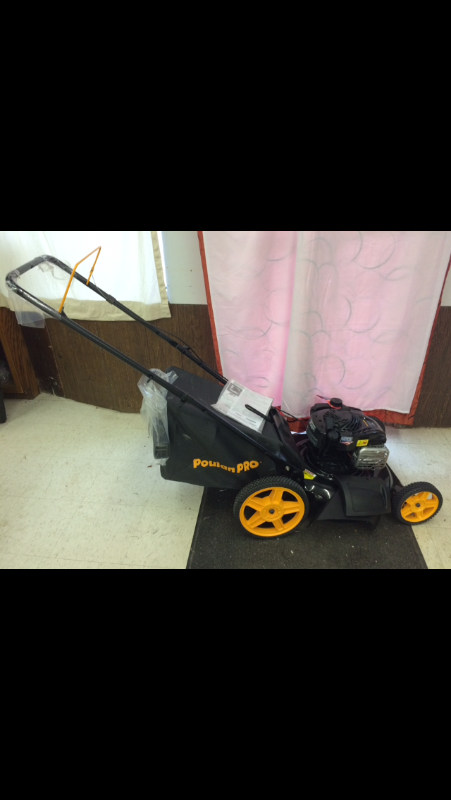 lot 69 image: Poulan Pro  PR550N21RH3 Briggs 550ex Side DischargeMulchBag 3-in-1 Hi-Wheel Push Mower in 21-Inch Deck retail $259