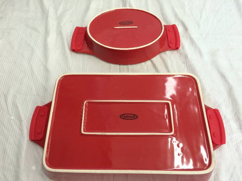 lot 71 image: chefs mark two piece cooking set red