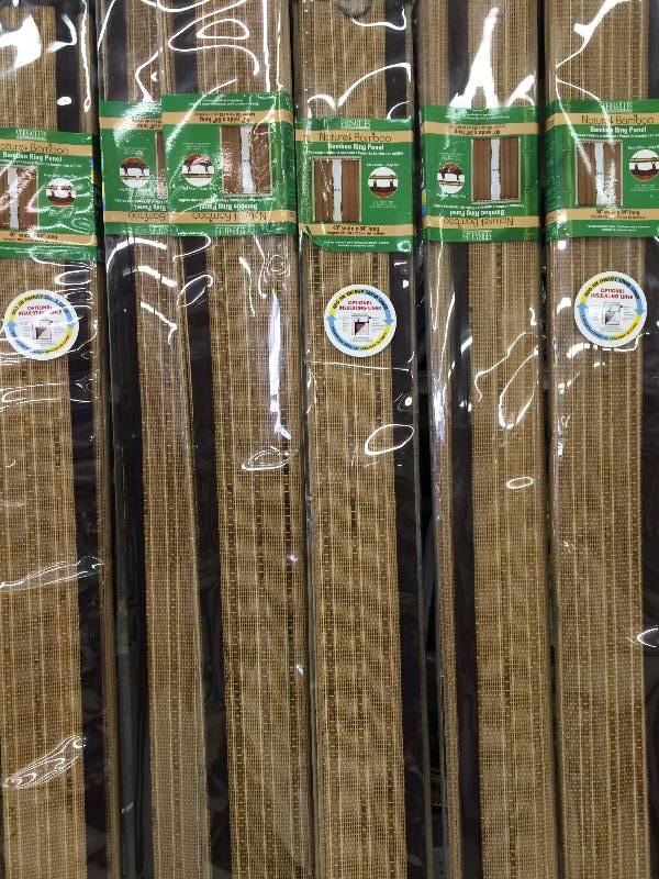 lot 114 image: Bamboo Ring Top Curtain BRP12 40-Inch L x 84-Inch H IndoorOutdoor Panel, Espresso Brown retail $86 a pack  lot includes 6 packs