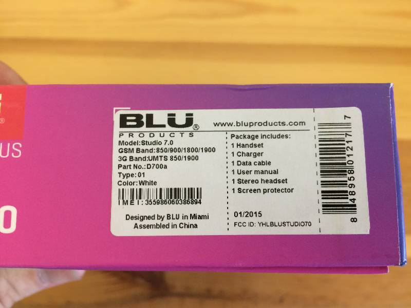 lot 137 image: BLU Studio 7.0 Unlocked Cellphone retail $149