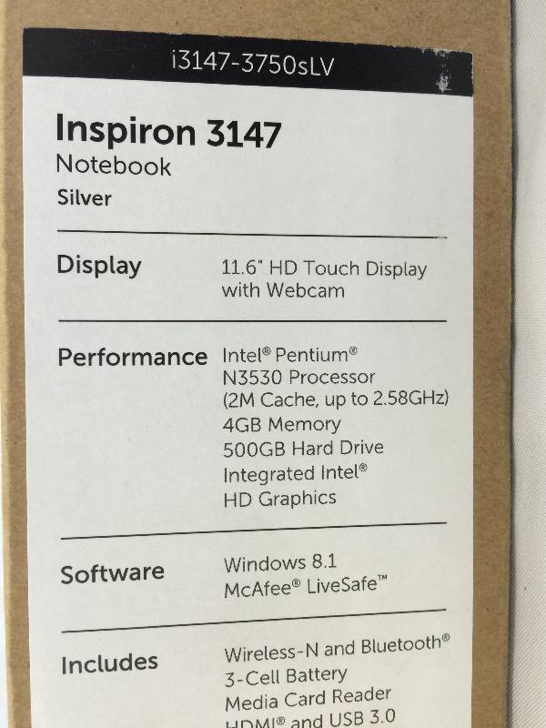 lot 158 image: Dell Inspiron 11.6-Inch 2 in 1 Convertible Touchscreen Laptop, i3147-3750sLV retail $436