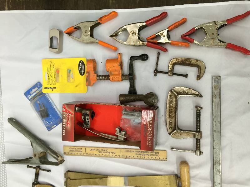 lot 215 image: lots of vises and clamps everything show in picture