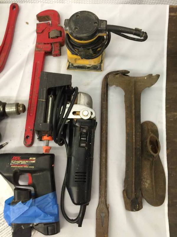 lot 241 image: drill sander clamps tools and more