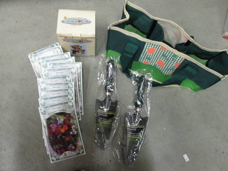 tote 2 shovels seeds and garden pal...