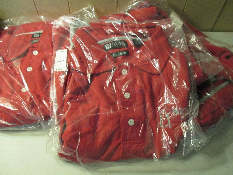 4 red shirts for sports...