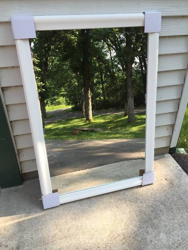 Large New White Framed Mirror